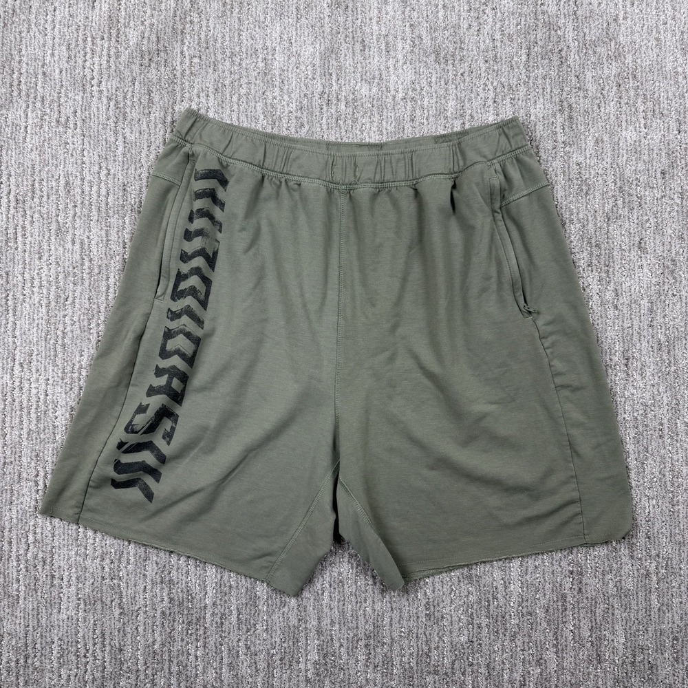 Adidas AeroReady‎ Shorts Mens XL Zip Athletic Stretch Green *Missing Drawstring